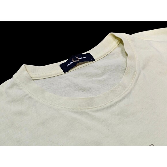 Fred Perry Maxi Logo Tshirt Mens Large L Wax Yellow Tee Crewneck - Picture 13 of 16